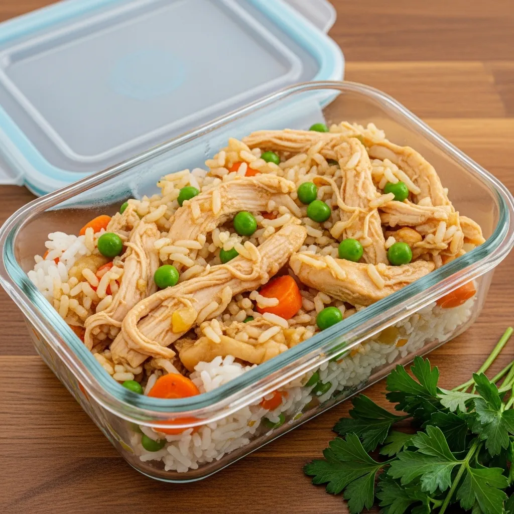 Slow Cooker Chicken And Rice Meal Prep