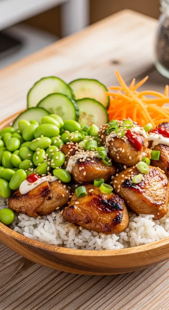 Chicken Rice Bowls with Edamame