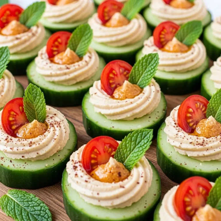 Cucumber Hummus Bites Appetizers