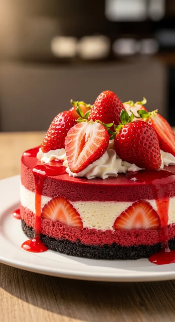 Red Velvet Strawberry Cheesecake Recipe