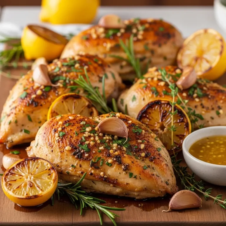 Lemon Garlic Roasted Chicken Breasts