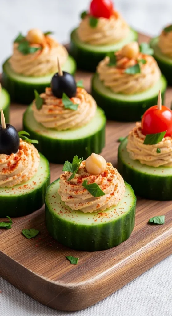 Cucumber Hummus Bites Appetizers
