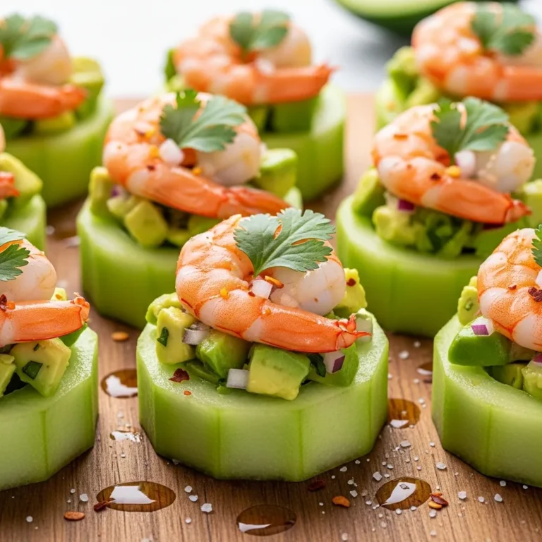 Avocado and Shrimp Cucumber Cups