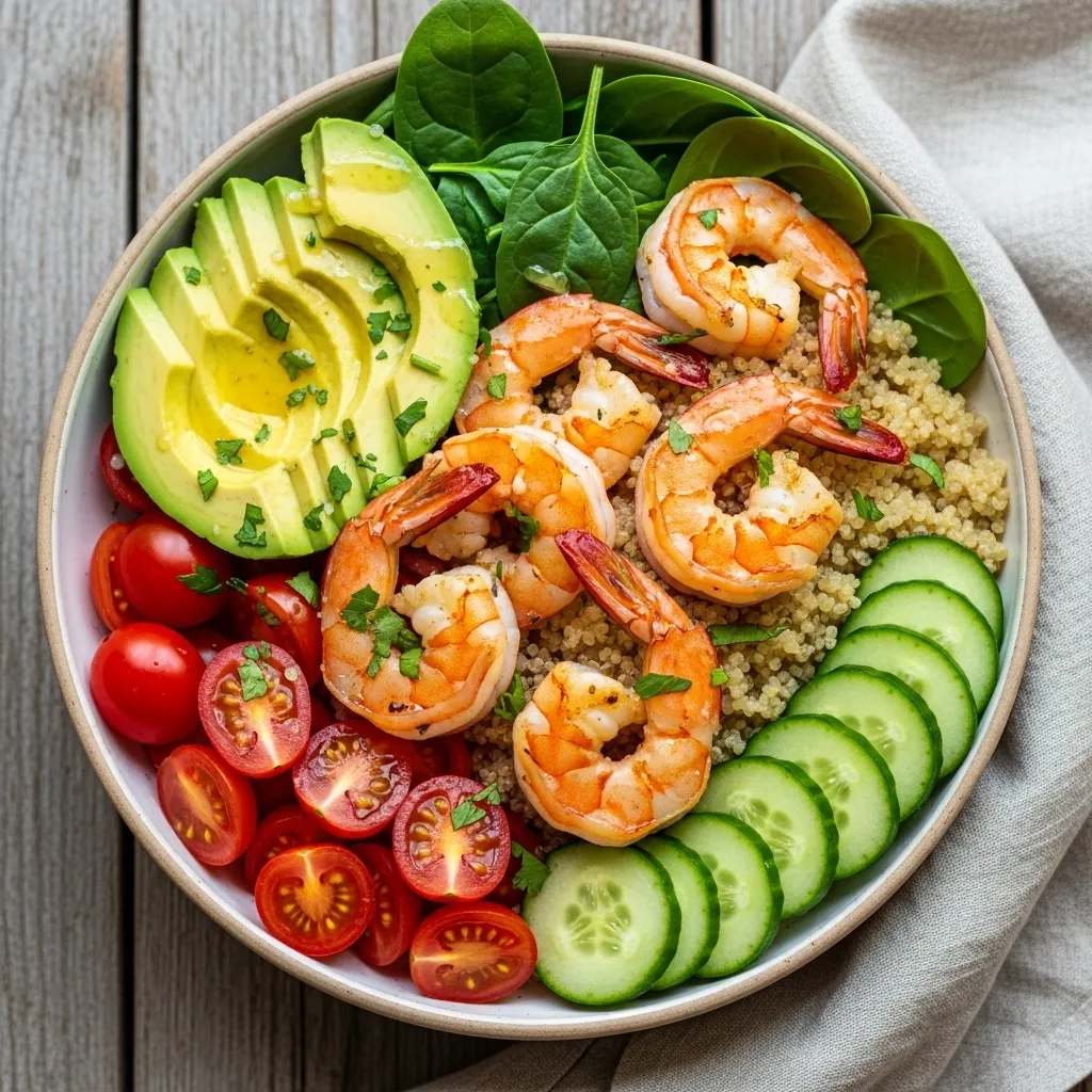 Healthy Shrimp Quinoa Bowl