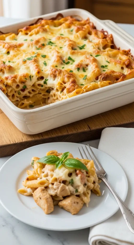 Chicken Alfredo Pasta Bake