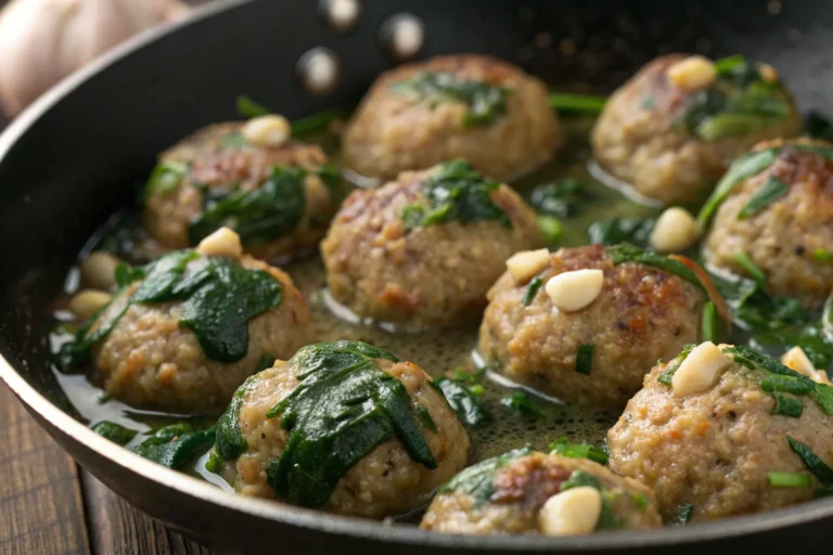 Easy Spinach & Garlic Meatballs Recipe