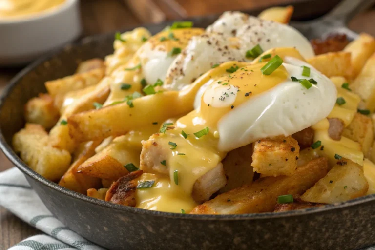 Ultimate Breakfast Poutine with Creamy Hollandaise Sauce