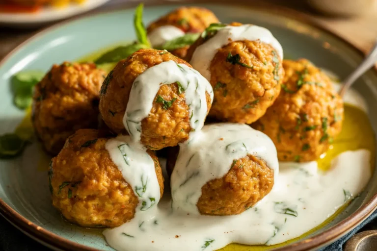 CHICKEN KOFTA WITH GARLIC YOGURT SAUCE