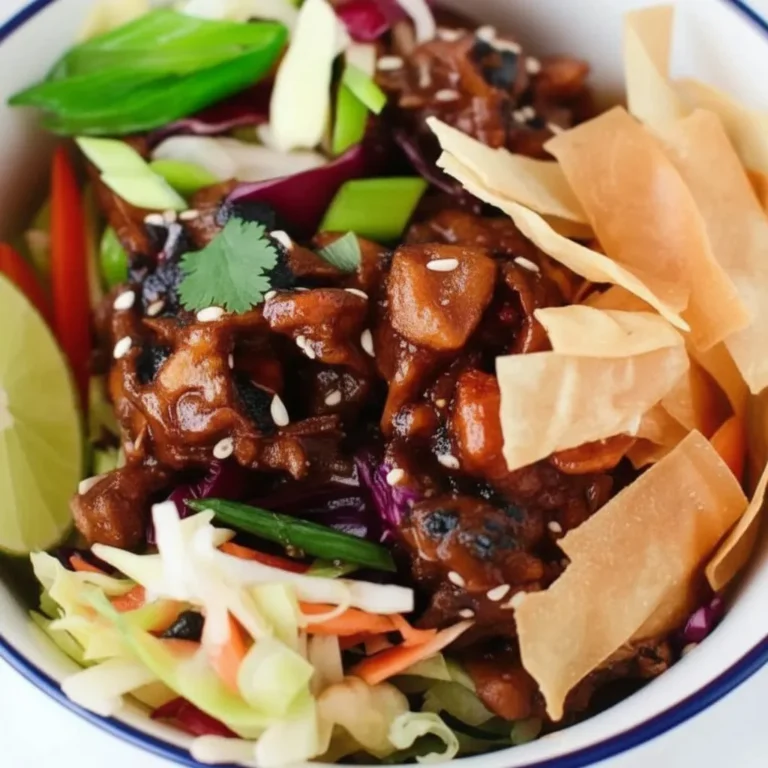 Teriyaki Chicken Wonton Taco Bowls