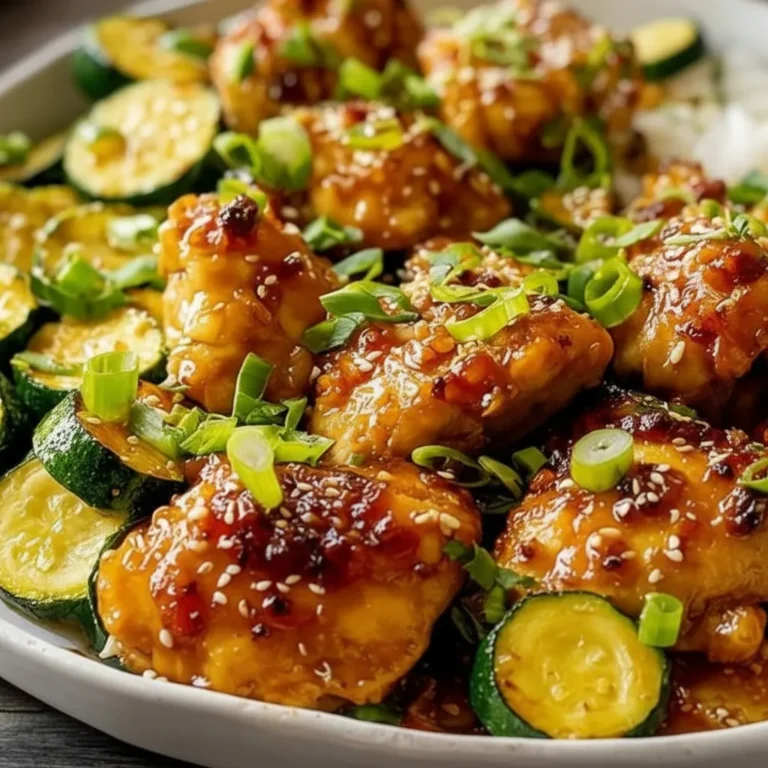 Sheet Pan Hot Honey Garlic Chicken and Zucchini