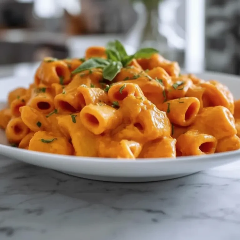 High Protein Creamy Roasted Red Pepper Pasta