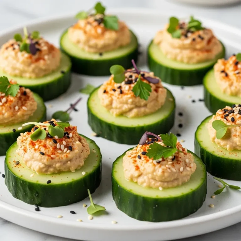 Vegan Cucumber Hummus Bites
