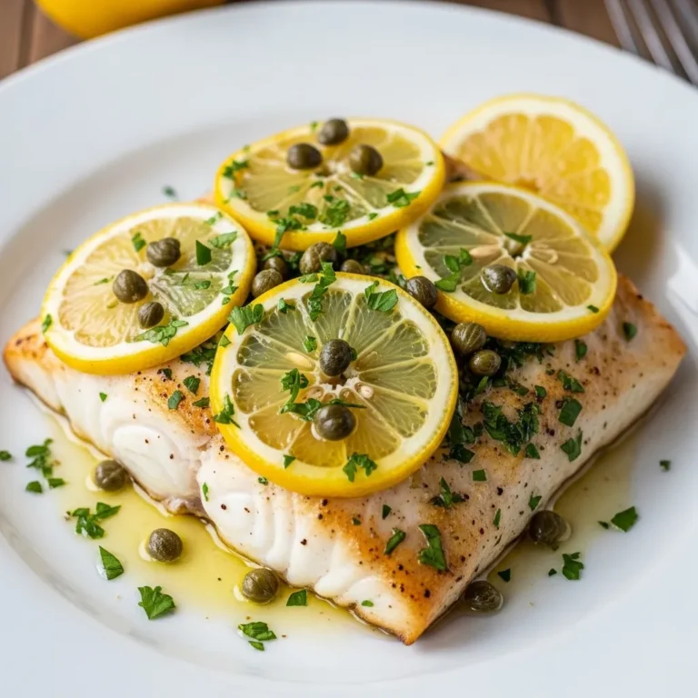 Baked Halibut with Lemon and Capers