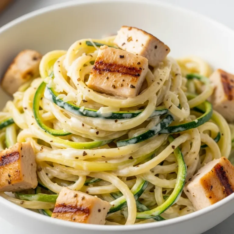 Keto Chicken Alfredo Zoodles Recipe