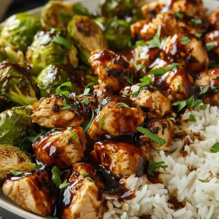 Air Fryer Sweet Chili Chicken and Brussels Sprouts