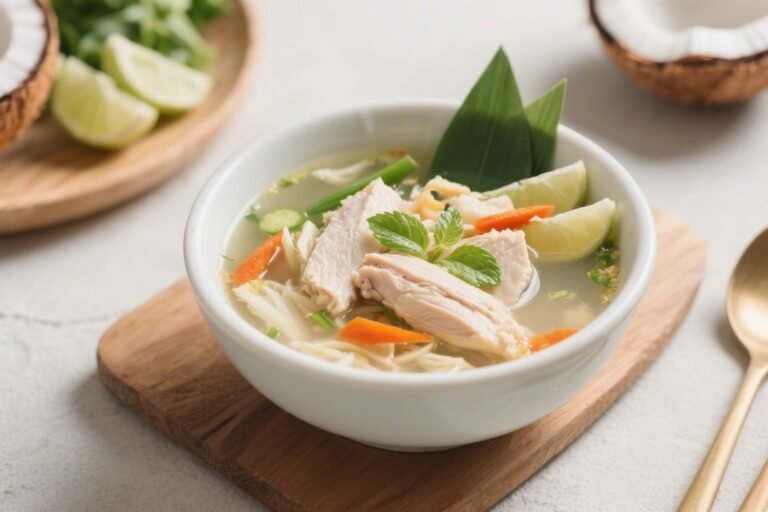 Healthy Thai Coconut Chicken Soup – Light, Comforting, and Full of Flavor