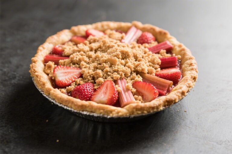 Strawberry Rhubarb Pie with Crumb Topping – Sweet, Tart, and Comforting