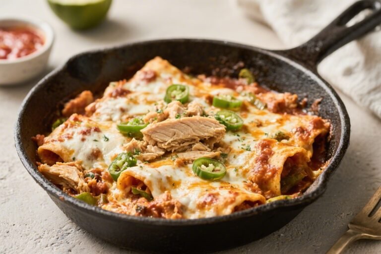 Keto Chicken Enchiladas Skillet – A Fast, Flavorful One-Pan Dinner