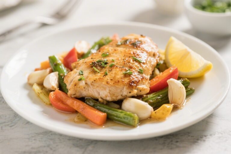 Quick Lemon Garlic Chicken With Veggies