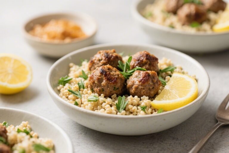 Lemon Herb Quinoa Bowls With Meatballs – Bright, Fresh, and Satisfying