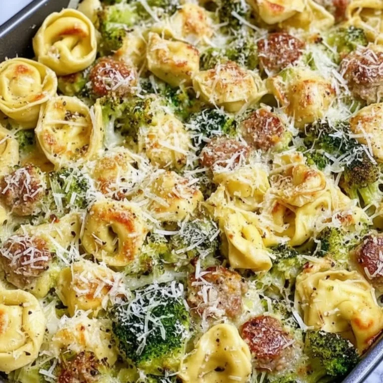 Sheet Pan Broccoli Tortellini Bake