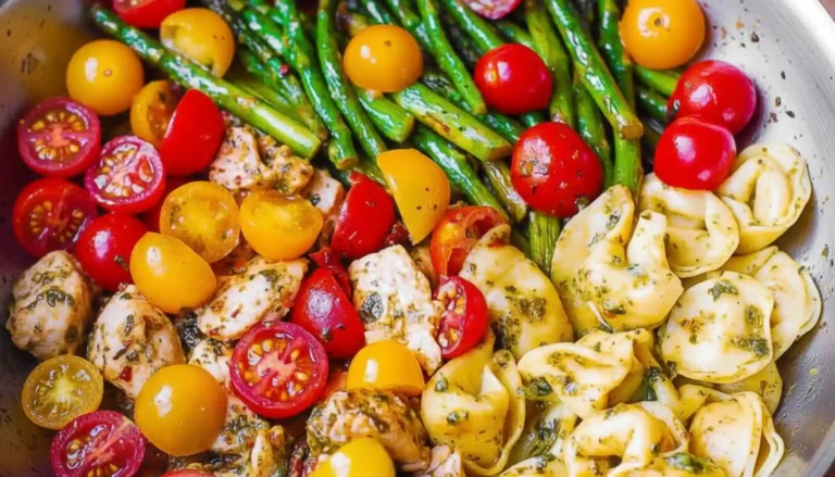 Pesto Chicken Tortellini and Veggies
