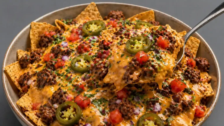 Beef Nachos with Homemade Cheese Sauce