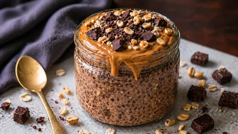 High Protein Chocolate Peanut Butter Overnight Oats