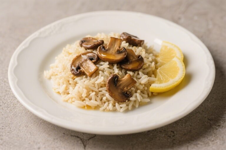 Rice Pilaf With Lemony Brown Butter Mushrooms