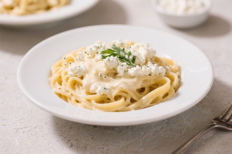 Cottage Cheese Alfredo Pasta | 35g High Protein Low Calorie Meal