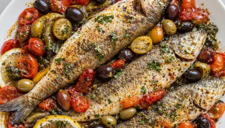 Mediterranean Baked Trout with Olives Easy Dinner Recipe