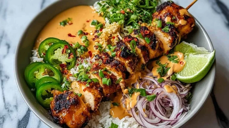 Sweet Chili Chicken Bowl with Coconut Lime Drizzle