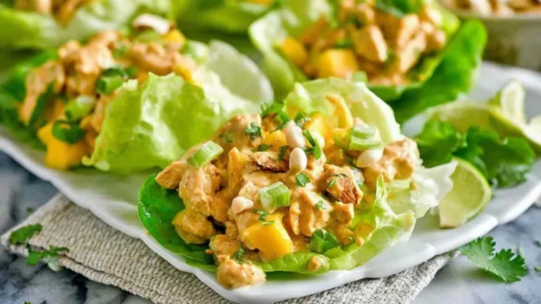 Mango Chipotle Chicken Salad Lettuce Wraps