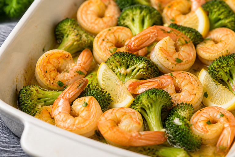 Baked Shrimp and Broccoli With Garlic Lemon Butter Sauce – Easy, Fresh, and Flavorful