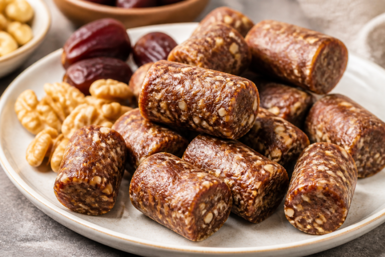 Easy Walnut Date Rolls Recipe Without Sugar – Healthy No Bake Energy Snack