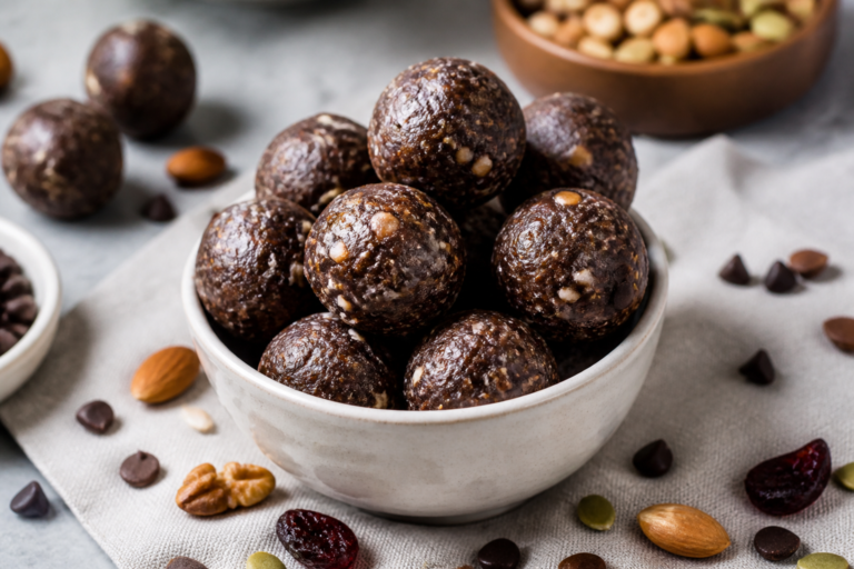 Easy Dark Chocolate Trail Mix Energy Bites for Healthy Snacking