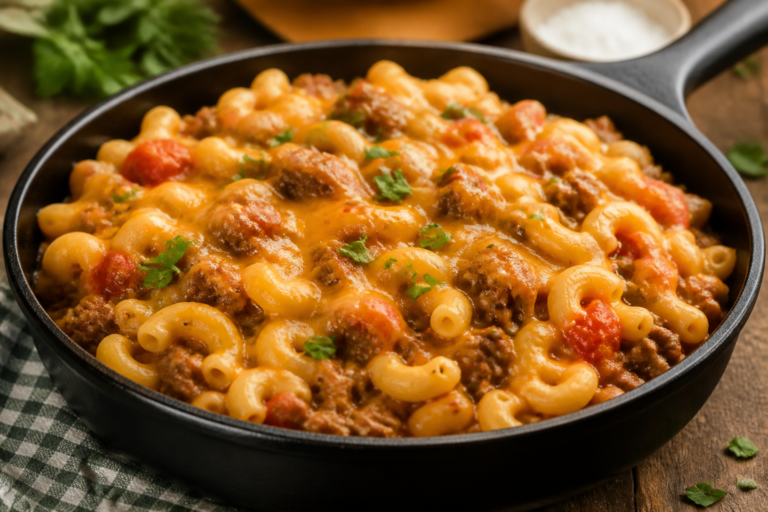 Quick Beef and Macaroni Skillet