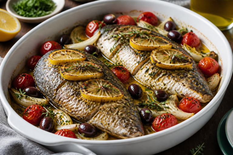Mediterranean Baked Fish Dinner