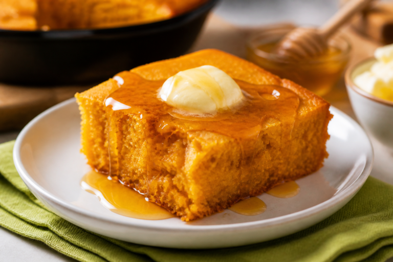 Honey Butter Sweet Potato Cornbread For Breakfast