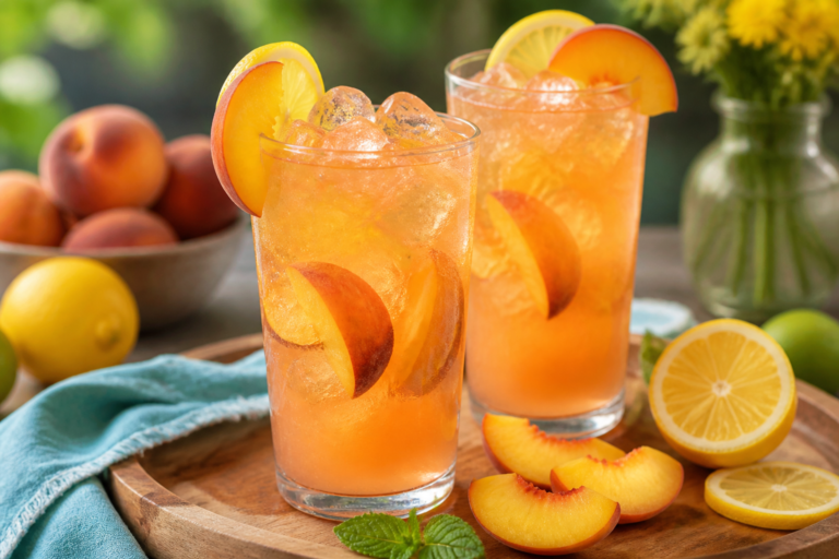 Make Sweet Tart Peach Lemonade For Summer