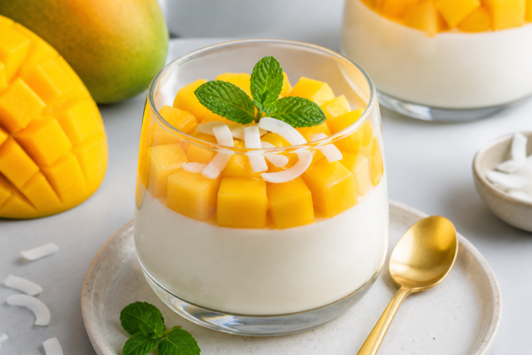 Keto Panna Cotta Coconut Milk With Mango