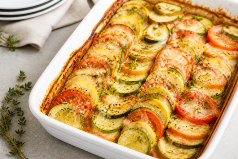 Zucchini Summer Squash Tomato Gratin
