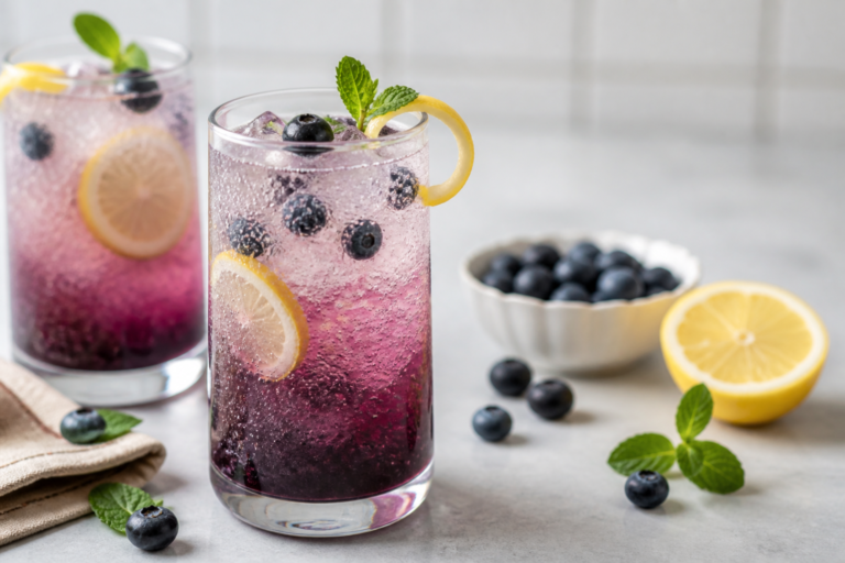 Blueberry Lemon Fizz Mocktail