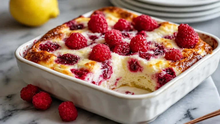 Lemon Raspberry Cottage Cheese Bake
