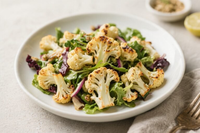 Vegetarian Roasted Cauliflower Salad – Bright, Crunchy, and Satisfying