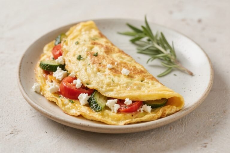 Mediterranean Omelette With Feta – Bright, Fresh, and Satisfying
