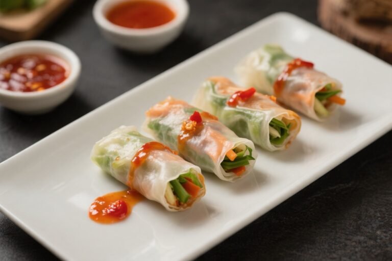 Vegan Mini Spring Rolls Appetizers With Sweet Chili Sauce – Crisp, Colorful, Party-Ready Bites