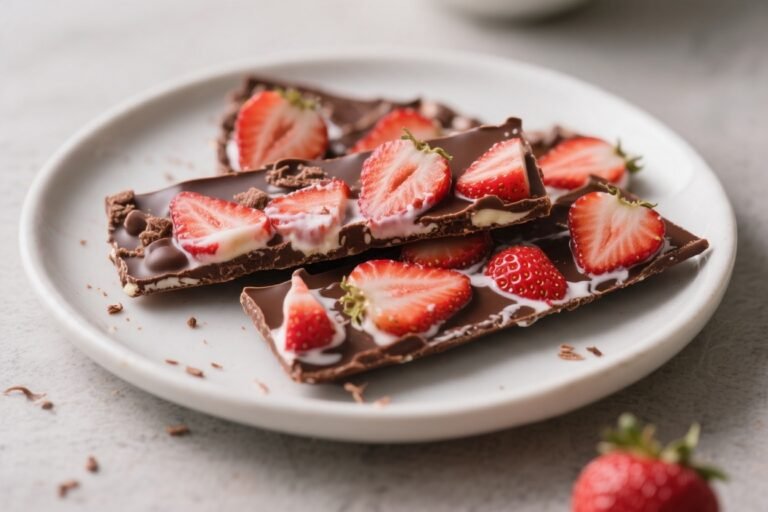 Chocolate Strawberry Frozen Yogurt Bark – A Light, Crunchy, Sweet Treat