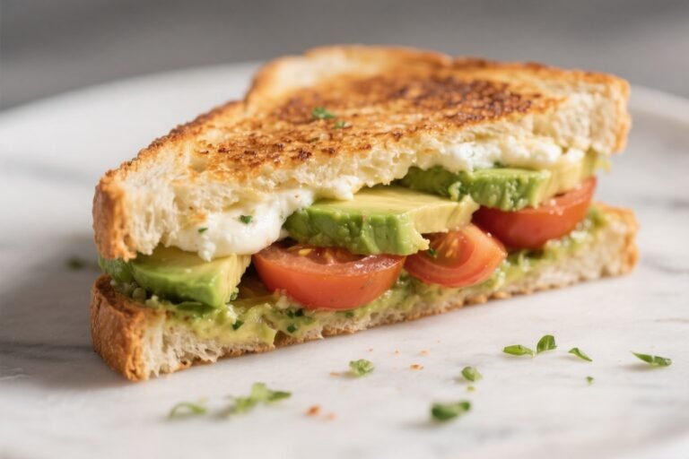 Avocado Mozzarella Tomato Grilled Cheese Sandwich – Simple, Melty, and Fresh