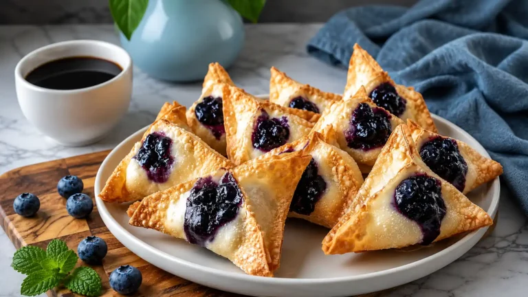 Air Fryer Blueberry Cheesecake Wontons